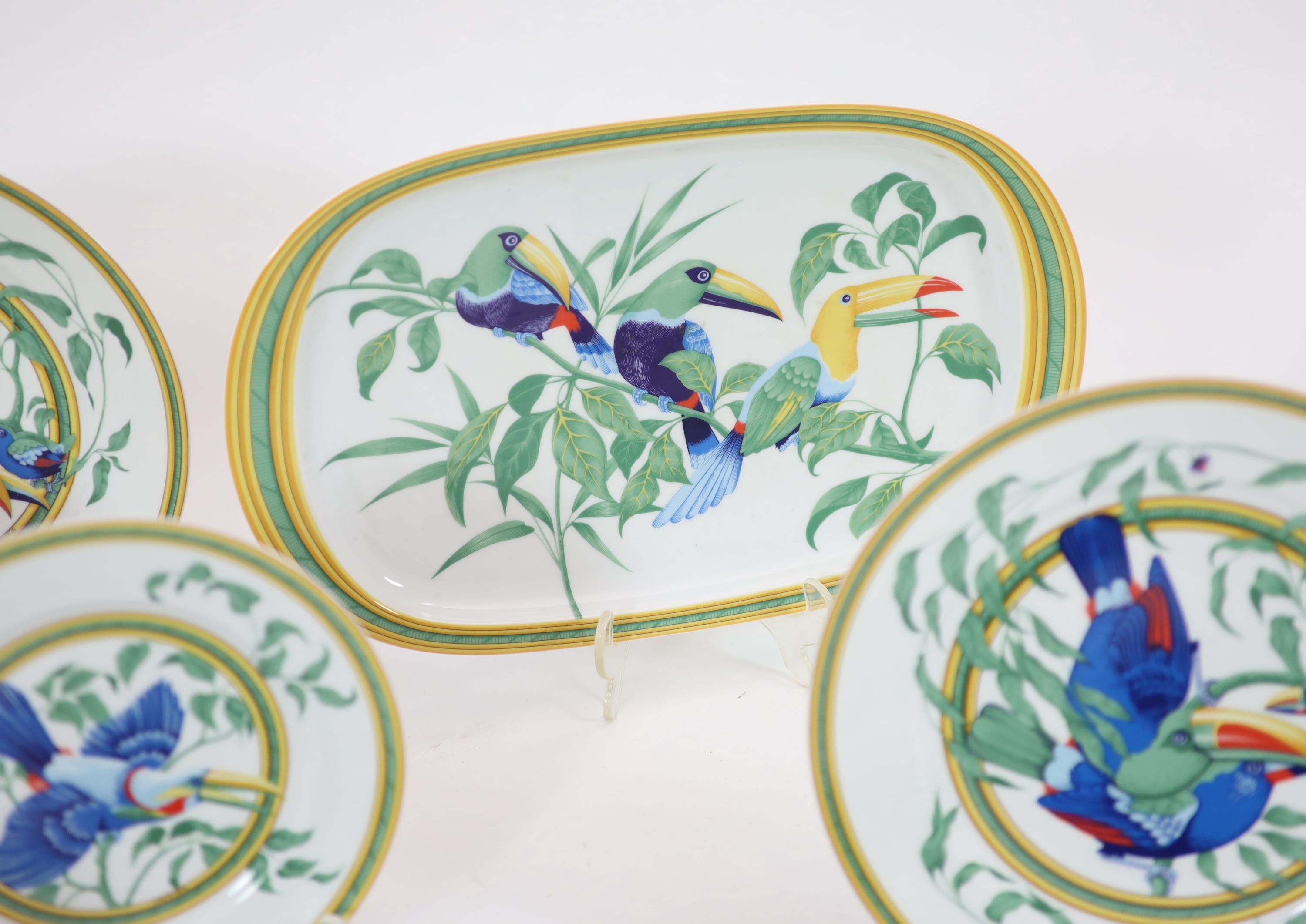 A Hermes, Paris ‘ Toucans’ part dinner service